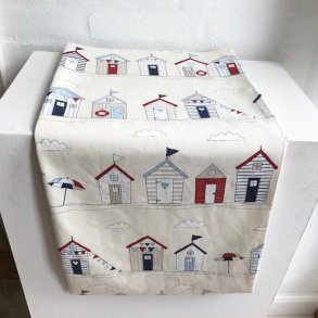 Dug  i bomuld med motiver af badehuse.