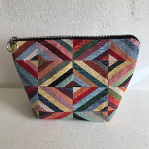 Kosmetikpung , makeuptaske i gobelin i mange farver.