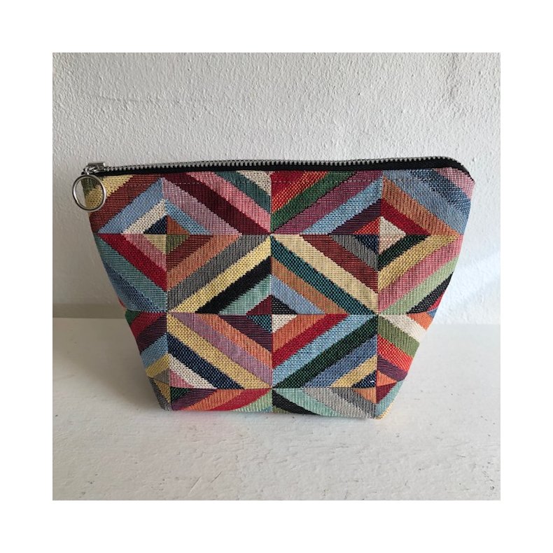 Kosmetikpung , makeuptaske i gobelin i mange farver.