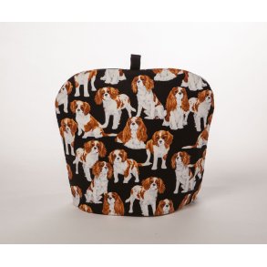 Tehtte med motiver af King Charles Spaniel.