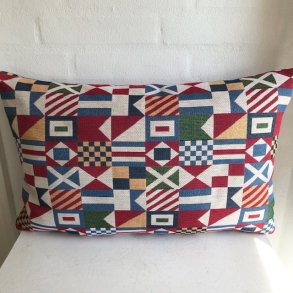 Pude , sofapude , designpude i gobelin med signalflag i mange farver