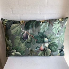 Pude/ sofapude /designpude i bomuld med motiver af blade og grene med figner.