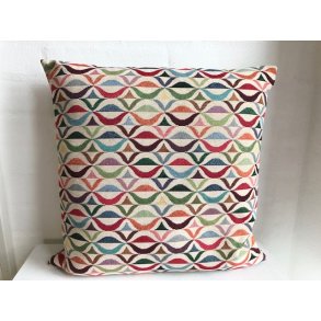 Pude/ sofapude /designpude i farvestr�lende gobelin med stribet retrom�nster.