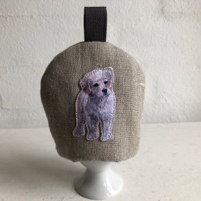 gge varmer i hr med motiv af lille hundehvalp..